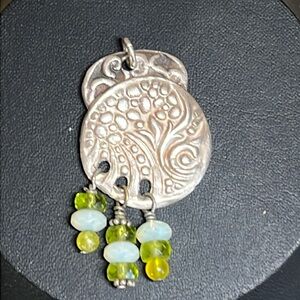 Sterling Silver pendent with antique glass beads